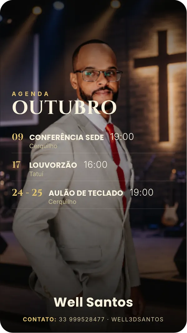 Template creme de agenda do HARMOMIX com três compromissos de exemplo